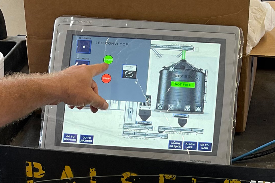 close up view of automation controls system