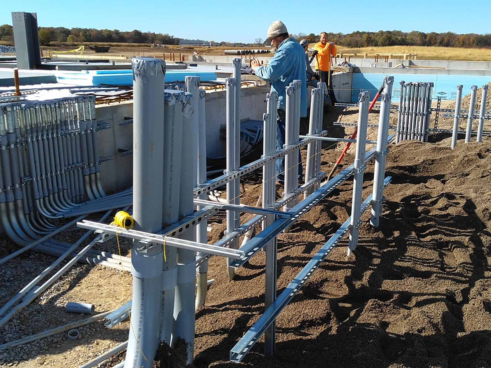 Pals Electric electricians working on a job site