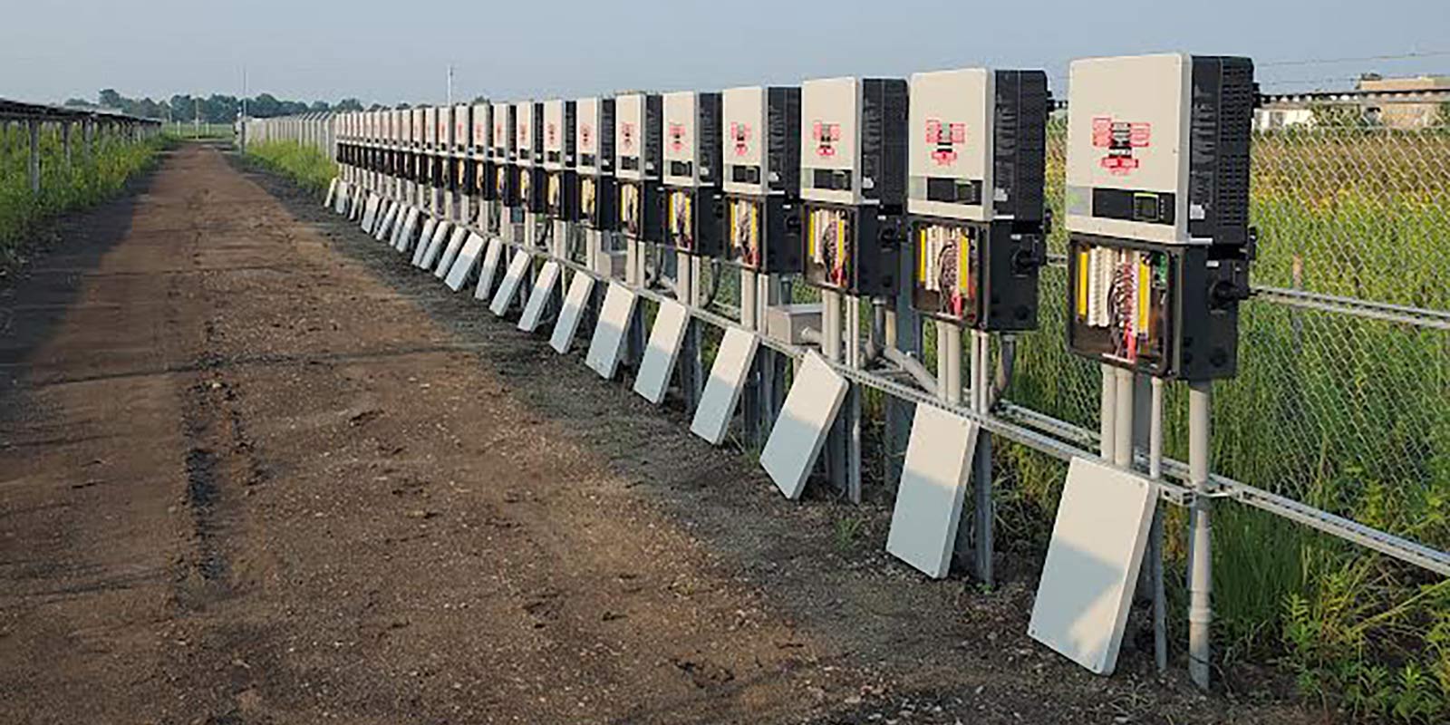 multiple panels at a solar site