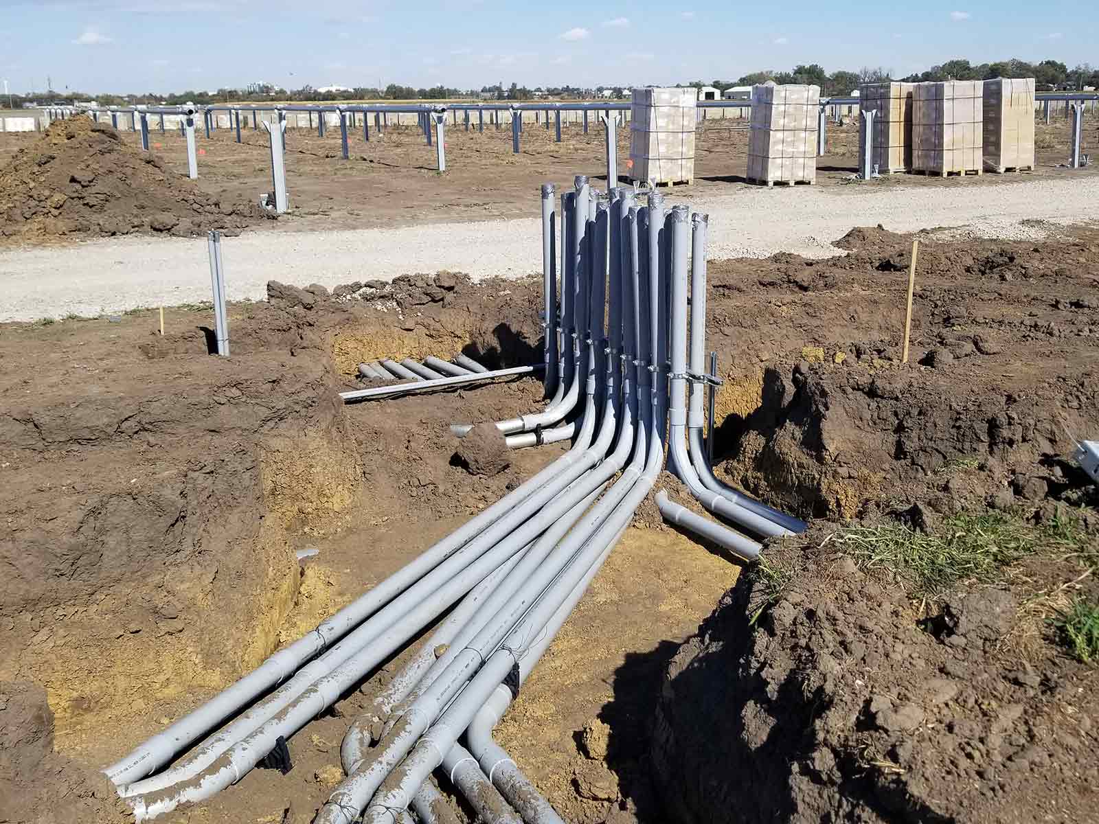 conduit at a solar site