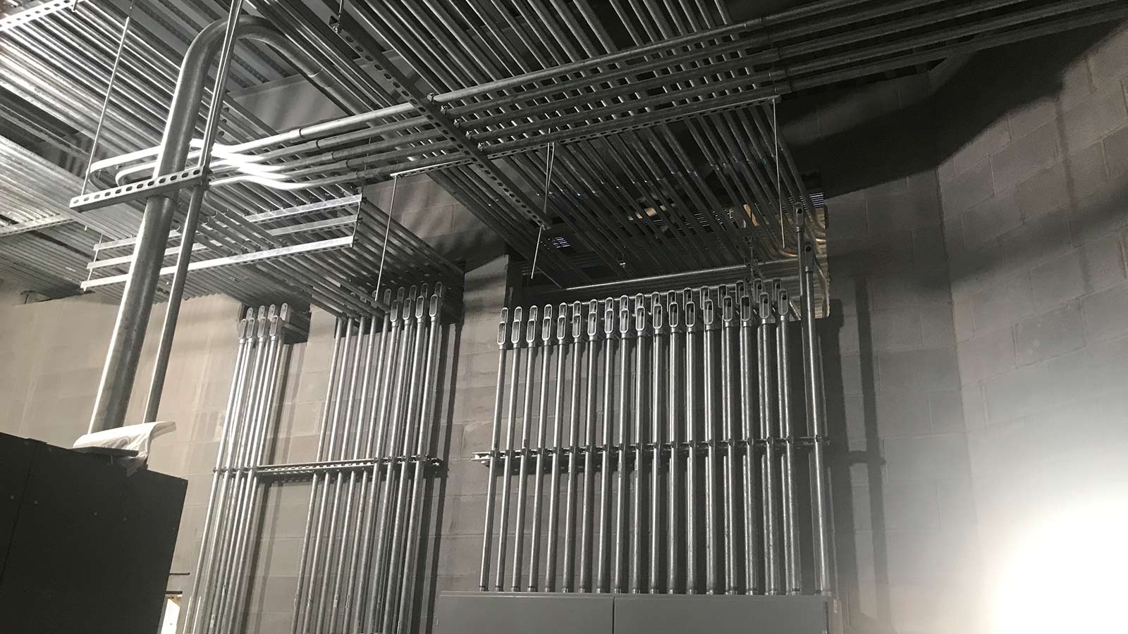 Electrical conduit going up wall