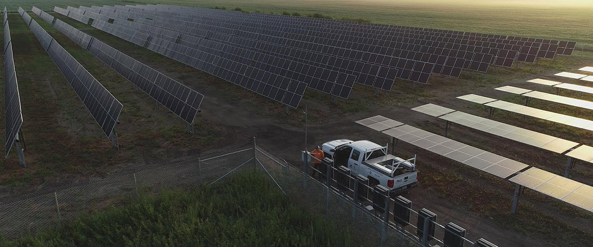Pals Electric truck at a solar farm
