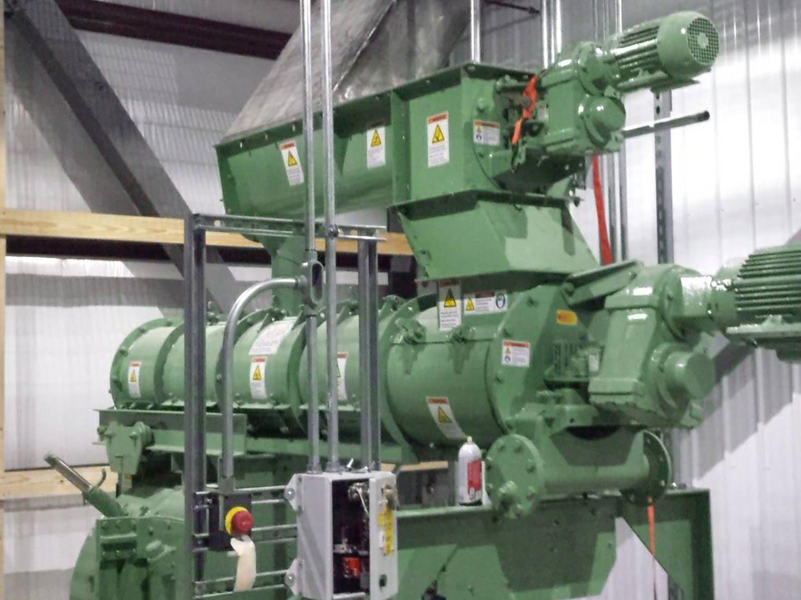 a machine inside of an Effingham feed mill