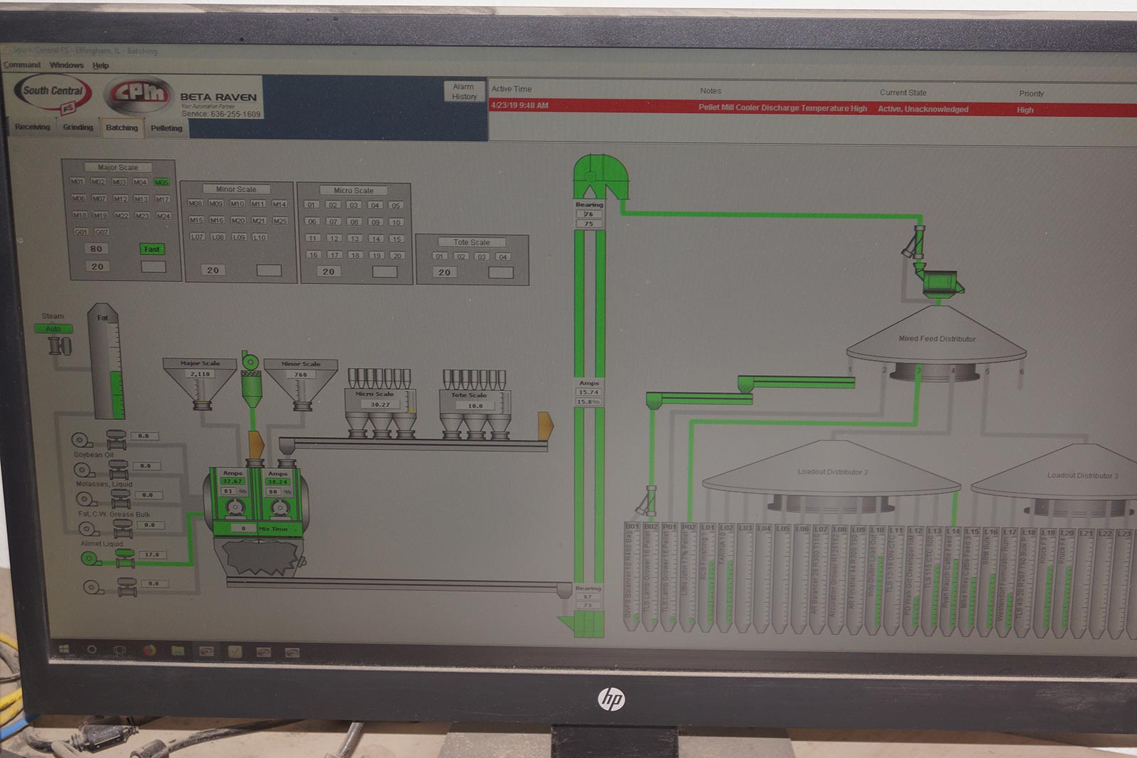 automation controls at an Effingham feed mill