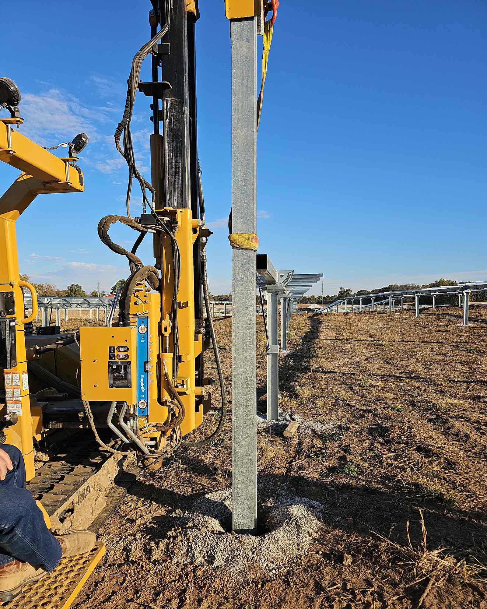 view twelve of solar pile driving machine